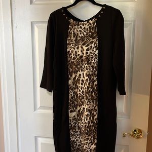 Ruby Rd. Black and animal print dress